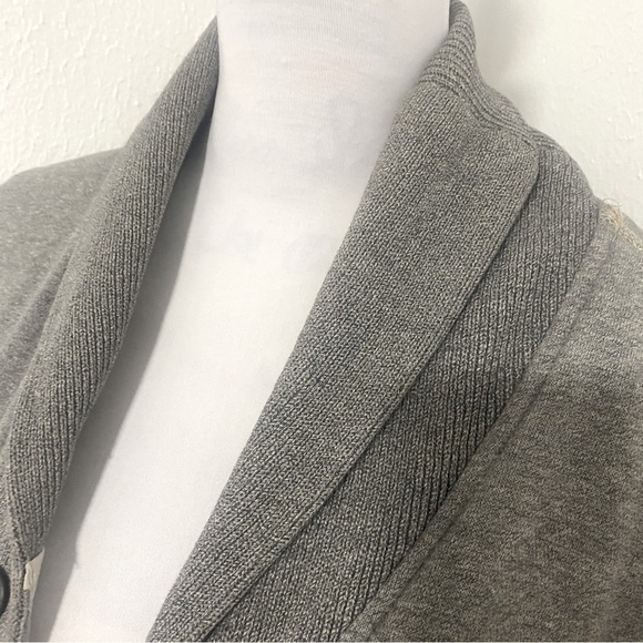 American Eagle Athletic Fit Cardigan Sweater XS Y2K Elbow Patches, Thick EUC - Picture 6 of 13